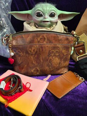 Patricia Nash Marcie Small Owl Leather Shoulder/Crossbody Bag - New